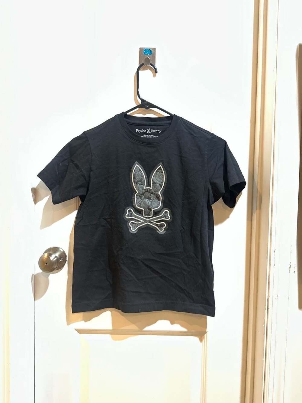 Psycho Bunny Kids Rowen Bunny Graphic Tee Black 10-12M